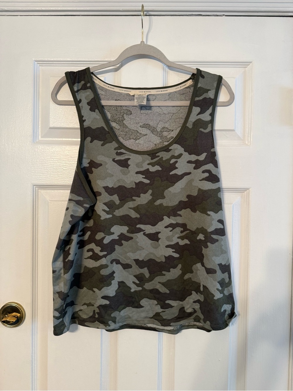 Lucky Brand Women’s Camo Tank Top - Gray & Green